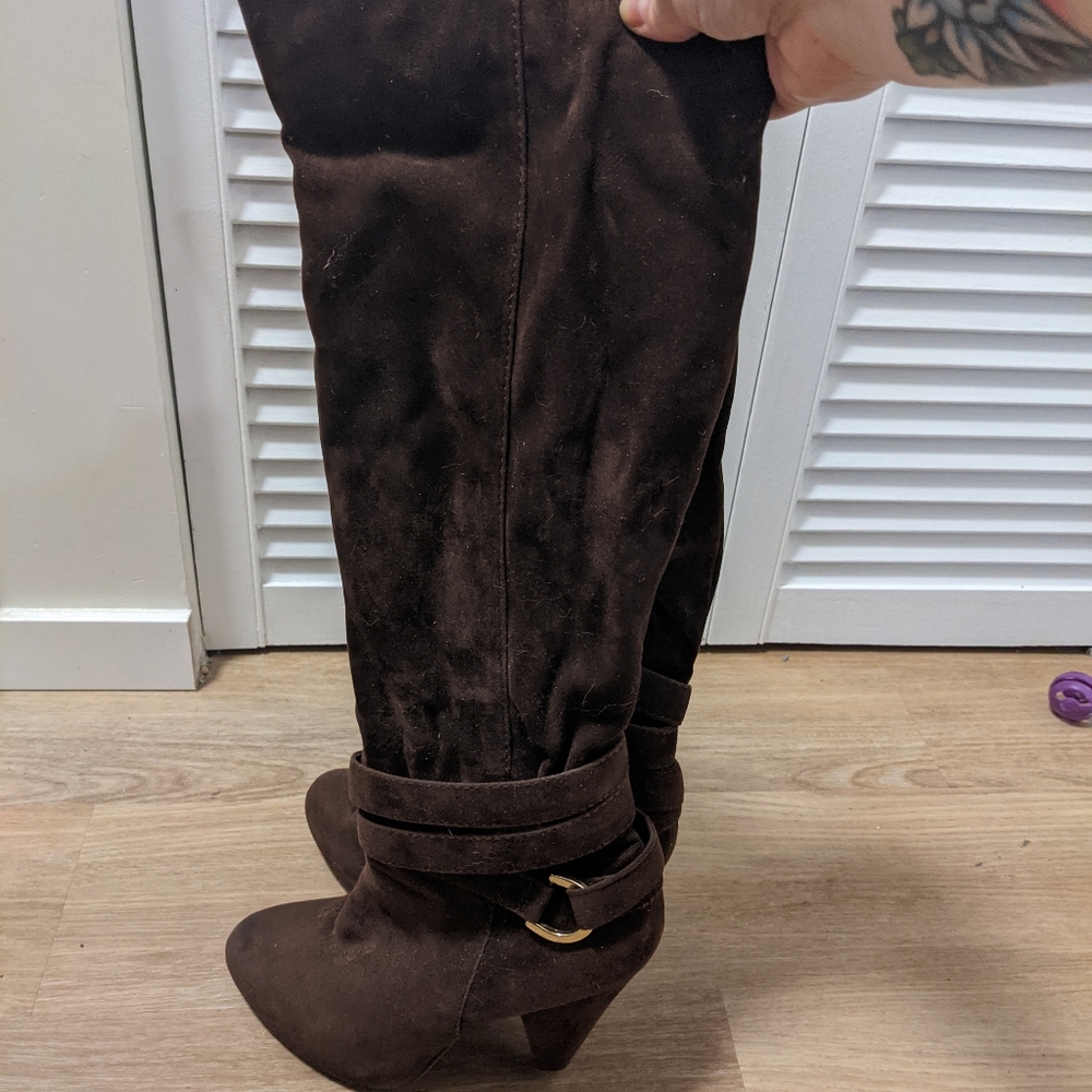 Steve Madden Knee High Brown Suede Boots